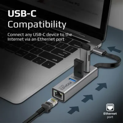Promate USB-C Hub with 3 USB 3.0 Ports