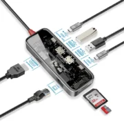 Promate 8-in-1 Transparent USB-C Hub