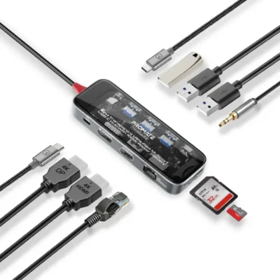 Promate 11-in-1 Transparent USB-C Hub